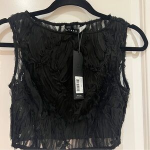 Lioness Black Textured Women's Top